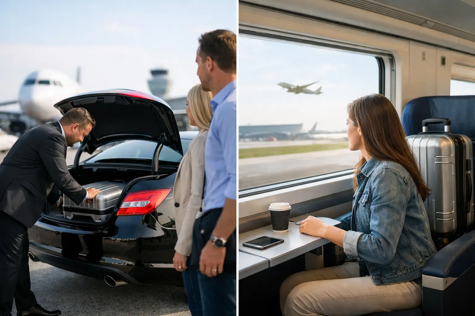 Privétransfer versus treinreis luchthaven Privétransfer versus treinreis luchthaven