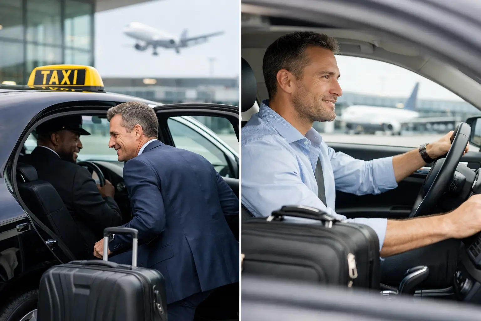 Taxivervoer versus huurauto luchthaven: wat kiest u? Taxivervoer versus huurauto luchthaven: wat kiest u?