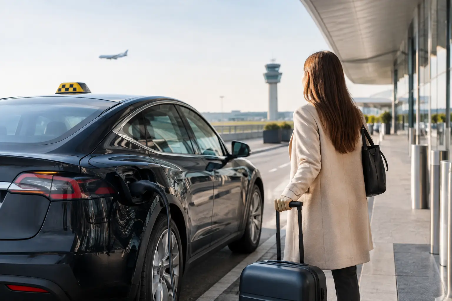 Elektrische taxi naar vliegveld: wat telt? Elektrische taxi naar vliegveld: wat telt?